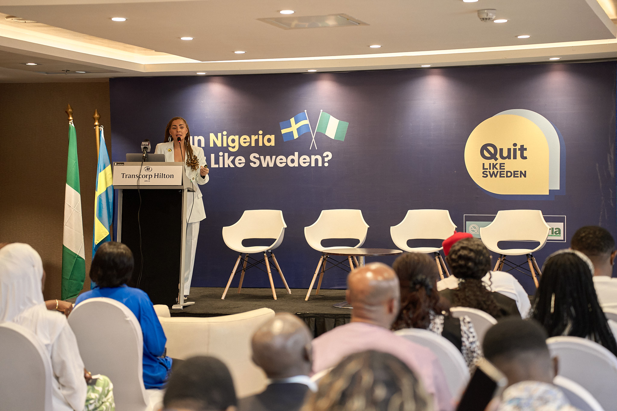 Speaker presenting at event