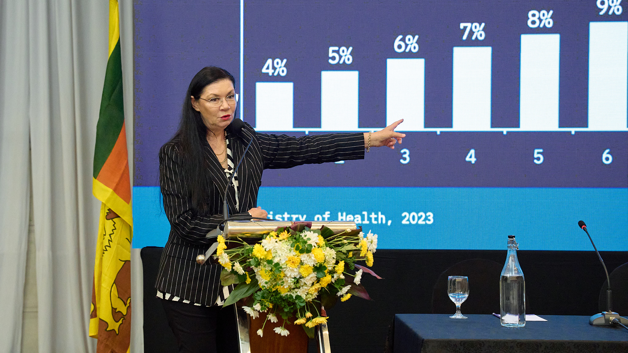 Panel discussion with presentation screen